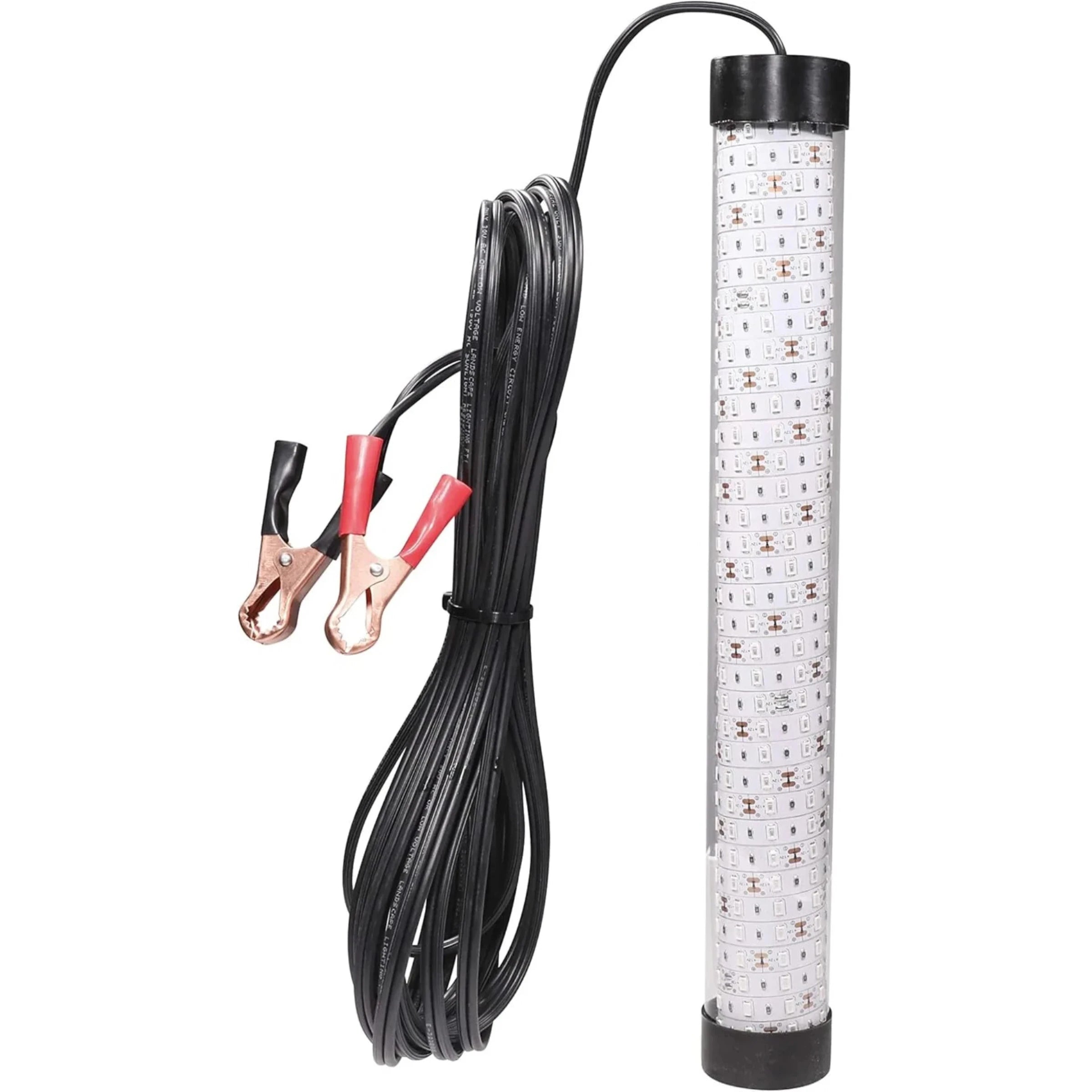 LED light bar with wiring and connectors on a white background