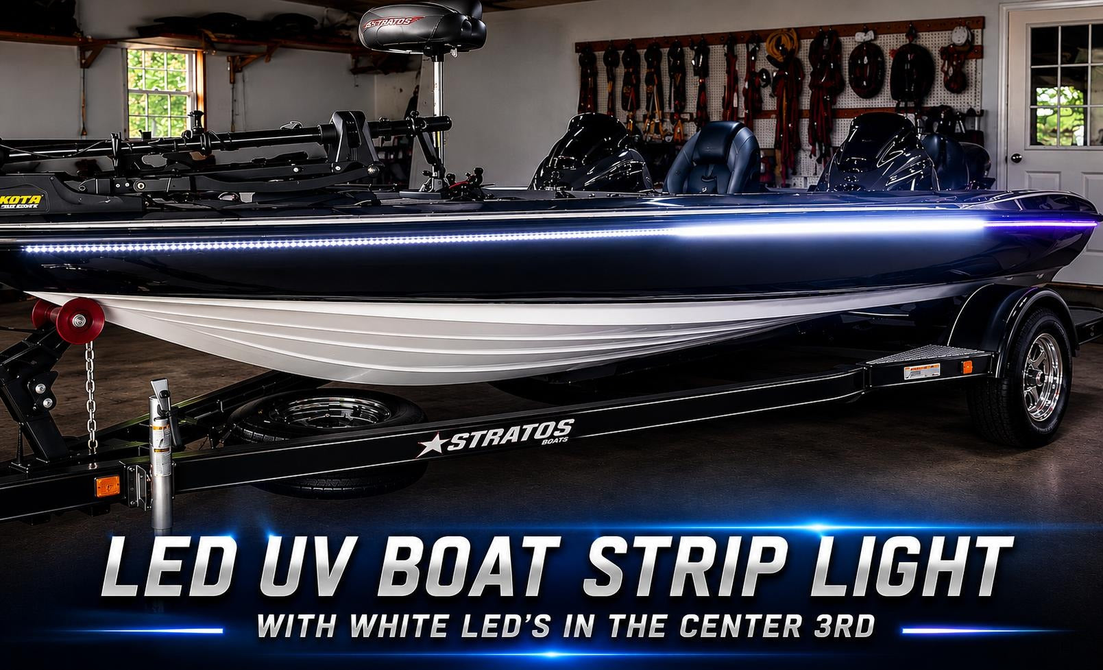 UV and White LED Marine Lights for Bass Boats Night Fishing