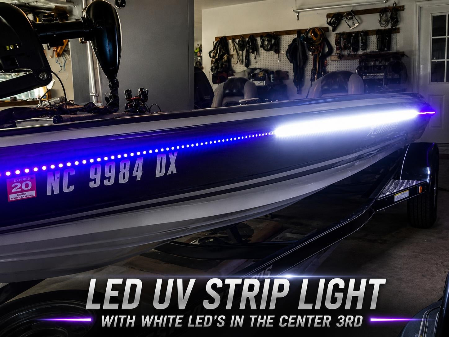 UV and White LED Marine Lights for Bass Boats Night Fishing